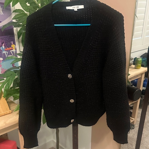 Joe's Jeans Sweaters - Joe's Jeans Black V‑Neck Knit Cardigan with Buttons
